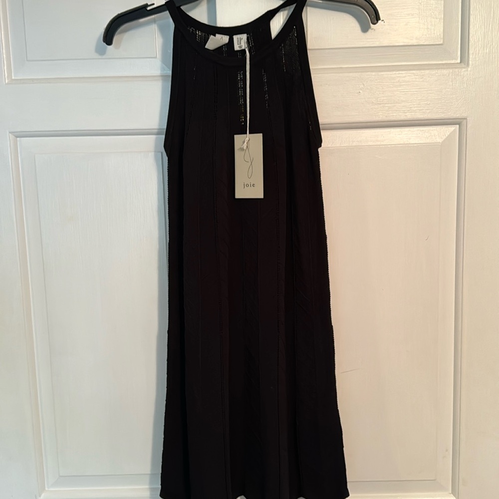 Joie black sweater patterned cover up dress